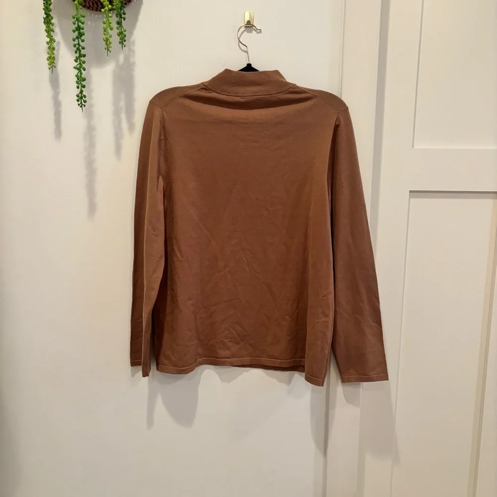 Pendleton Womens Camel Mockneck Sweater Size XL RN#29685 49% Silk